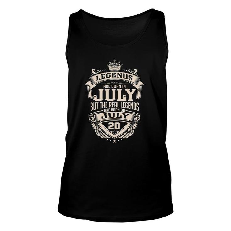 The Real Legends Are Born On July 20 Vintage Unisex Tank Top