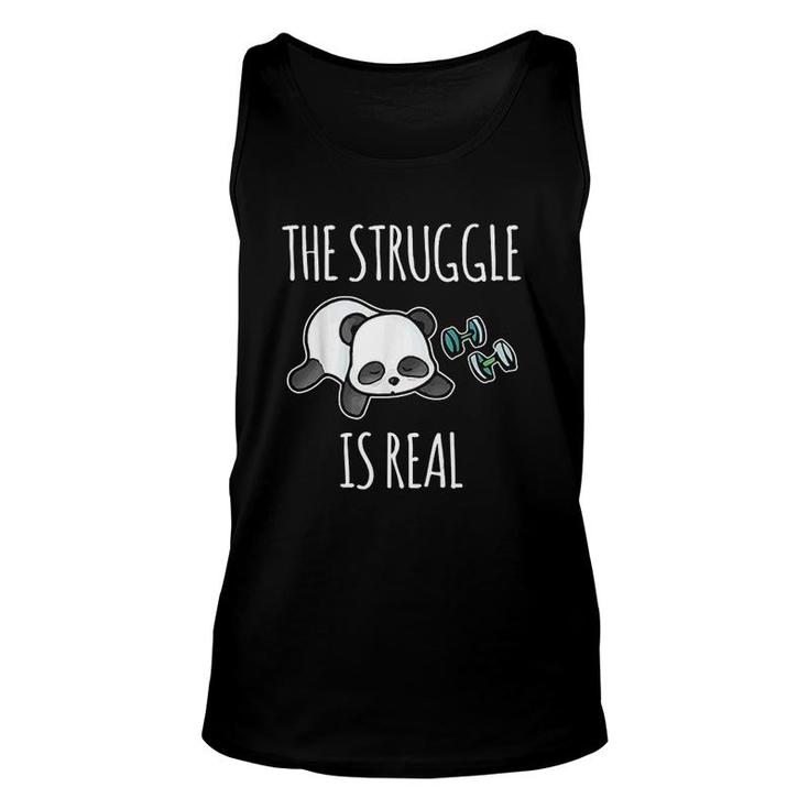 The Struggle Is Real Panda Gym Workout Unisex Tank Top