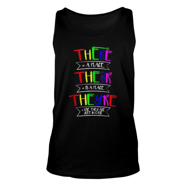 There Their They're English Grammar  Unisex Tank Top
