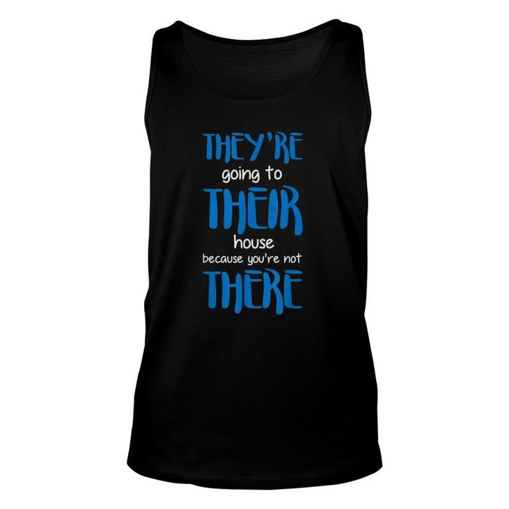There Their They're Funny Grammar Teacher Homophones Unisex Tank Top