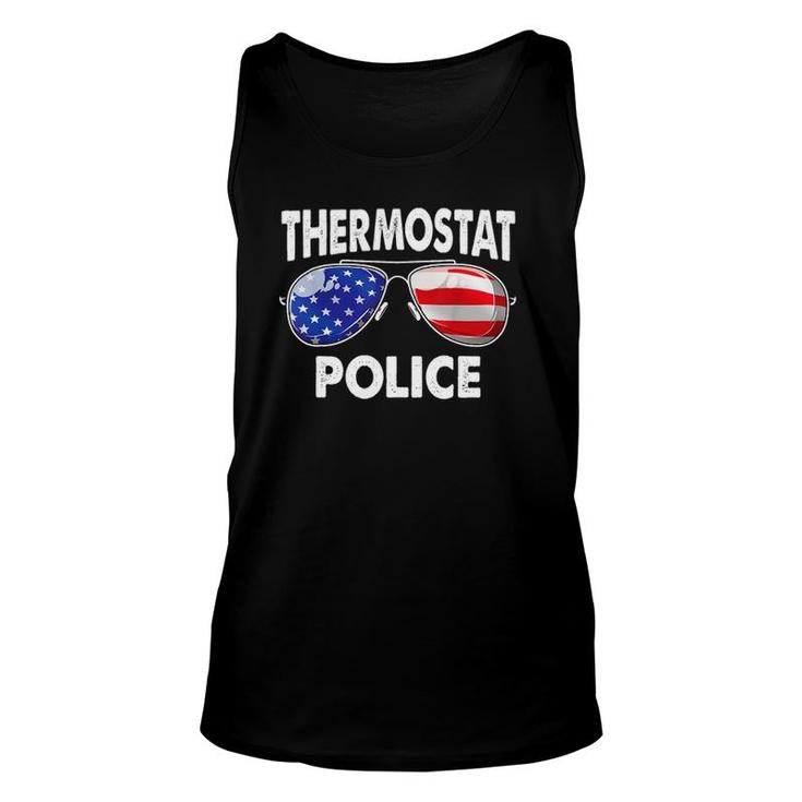 Thermostat Police Usa Flag Sunglasses Father's Day Unisex Tank Top