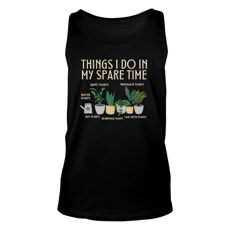 Womens Things I Do In My Spare Time Plants Gardener Gardening V-Neck Tank Top