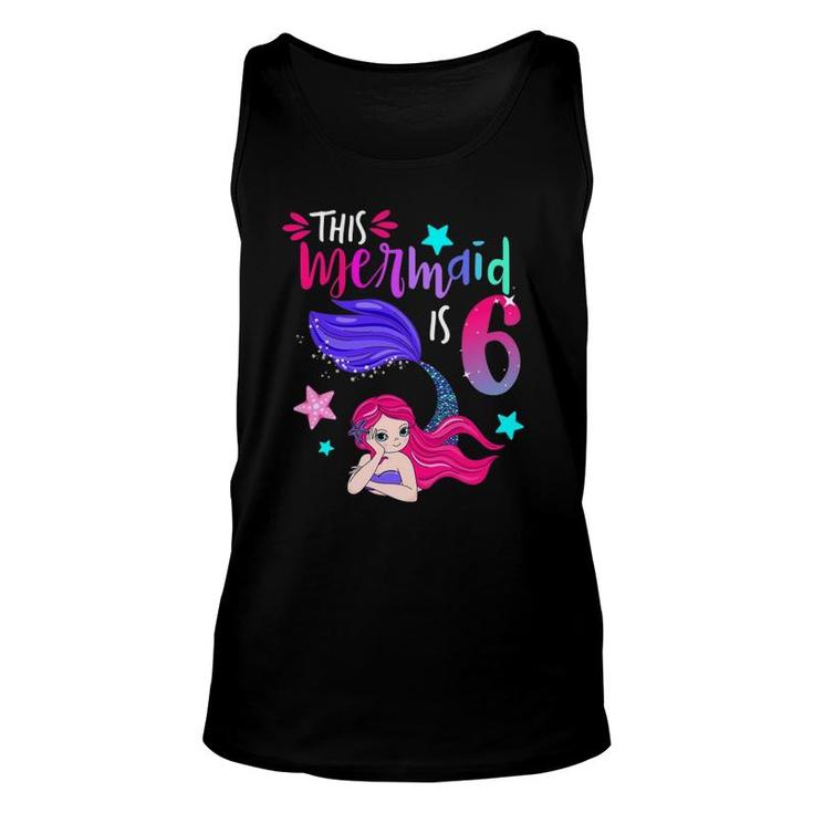 This Mermaid Is 6 Cute Matching Birthday Party Unisex Tank Top