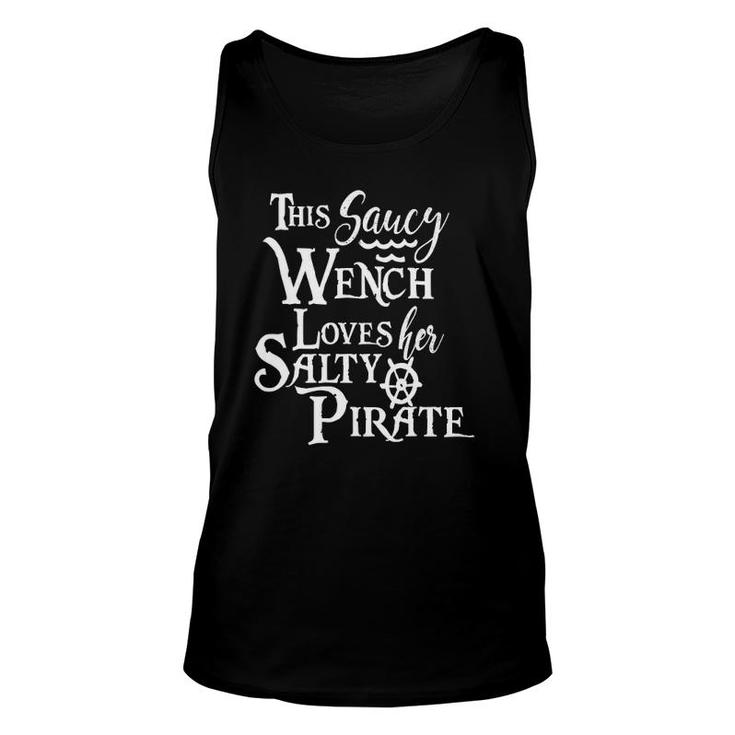 This Saucy Wench Loves Her Salty Pirate  Funny Wife Unisex Tank Top