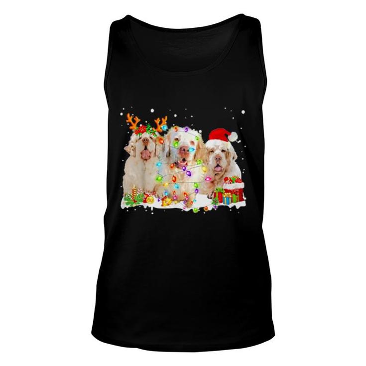 Threeclumberspanieldogsreindeer  Unisex Tank Top