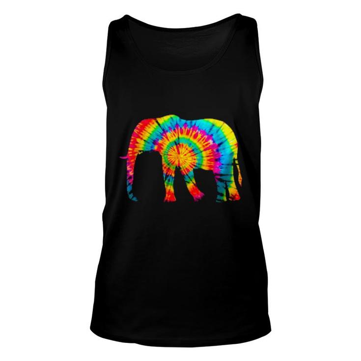 Tiedye Pattern And Tye Dye Colors And Animal Elephant  Unisex Tank Top