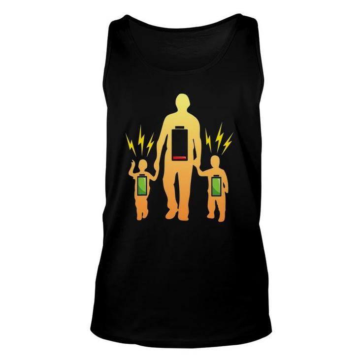 Tired Father Of Twins With Low Battery Unisex Tank Top