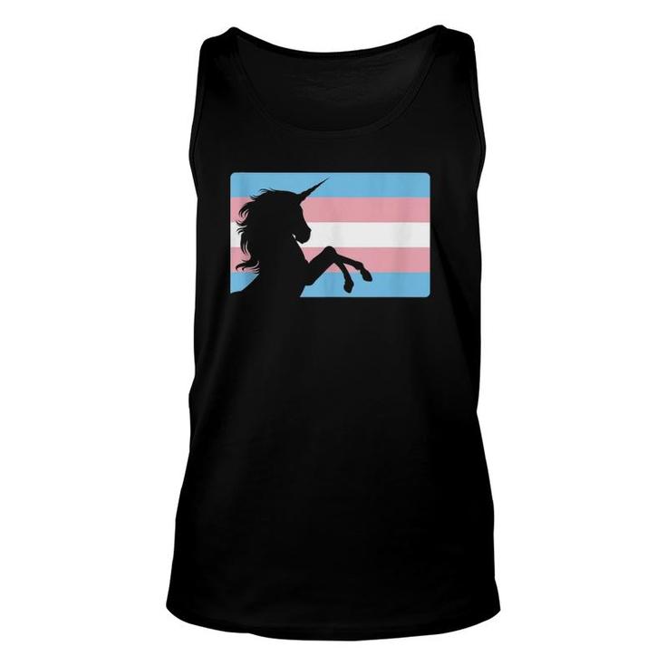 Transgender Unicorn Pride Flag Gift Trans Women Men  Unisex Tank Top