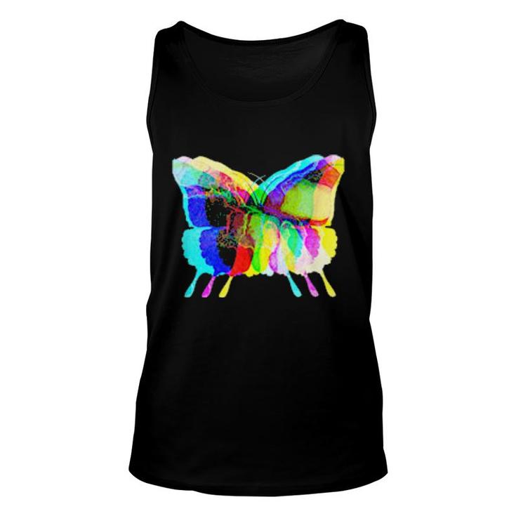 Trippy Psychedelic Rainbow Butterfly Vibe  Unisex Tank Top