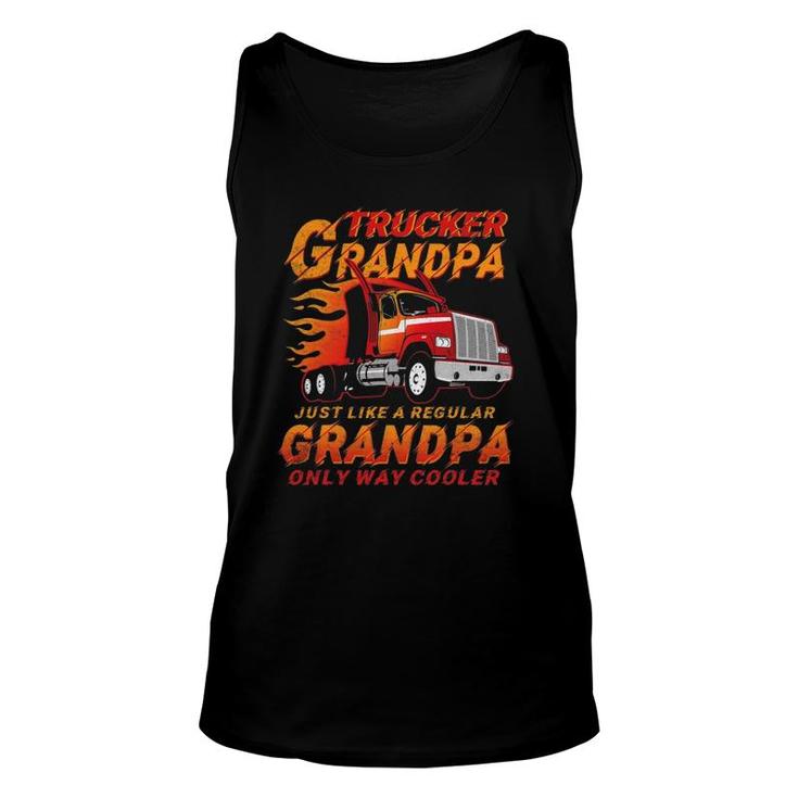 Trucker Grandpa Way Cooler Granddad Grandfather Truck Driver Tank Top