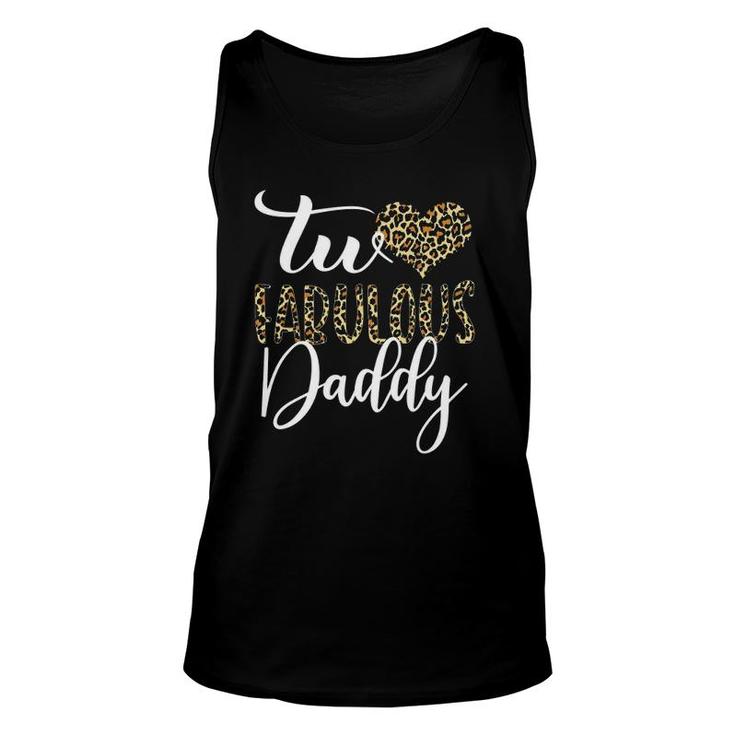 Mens Two Fabulous Daddy 2Nd Birthday Leopard Matching Tank Top