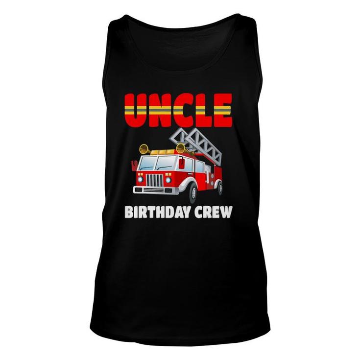 Uncle Birthday Crew  Fire Truck Birthday Fireman Unisex Tank Top