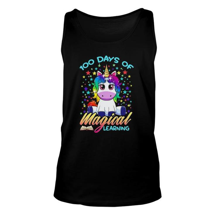 Unicorn 100 Days Magical Learning Happy 100Th Day Of School Unisex Tank Top