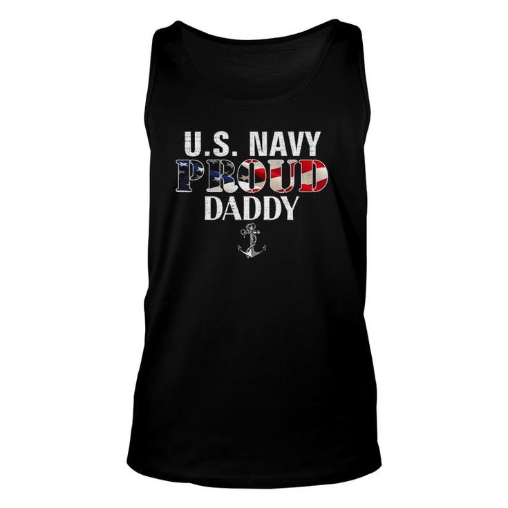 Us Proud Navy Daddy With American Flag Veteran Day Unisex Tank Top