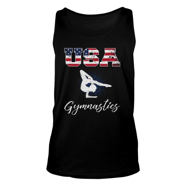Usa American Flag Gymnastics Tee Gymnast 4Th Of July Unisex Tank Top