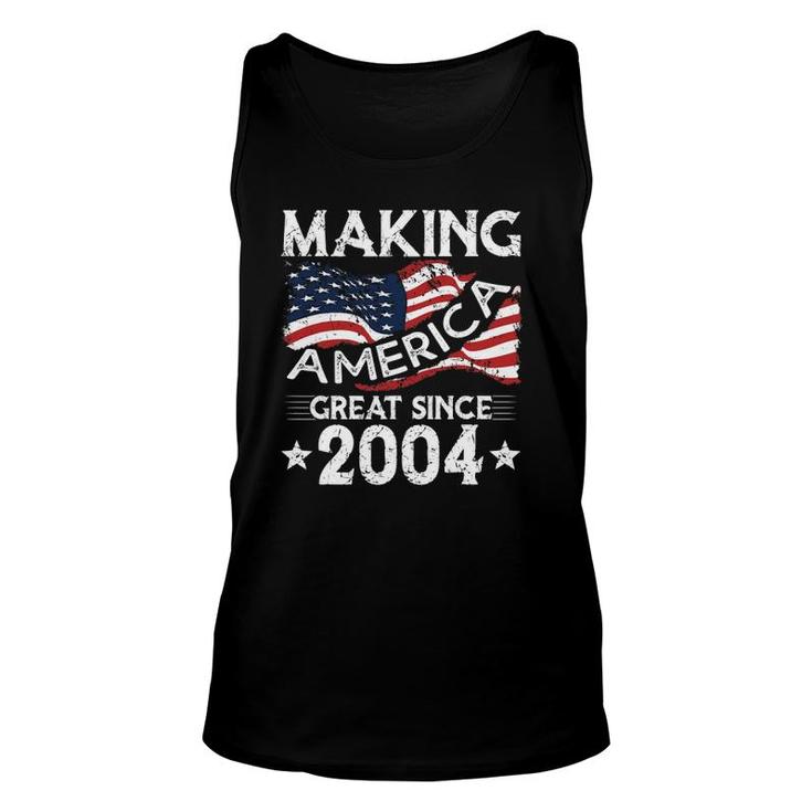 Usa American Flag Making America Great Since 2004 Birthday Unisex Tank Top