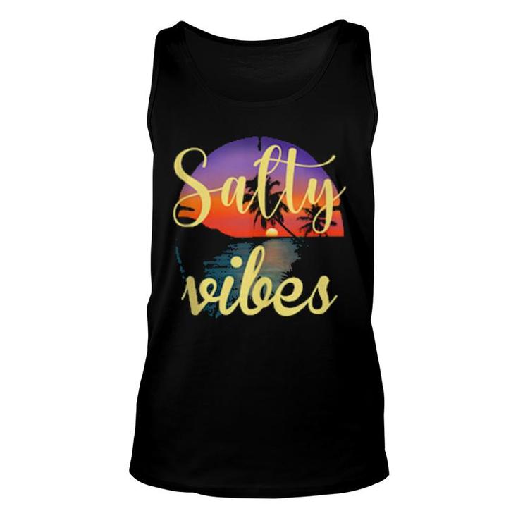 Vacation Salty Vibes Relaxing Beach Sunset For Summers Unisex Tank Top