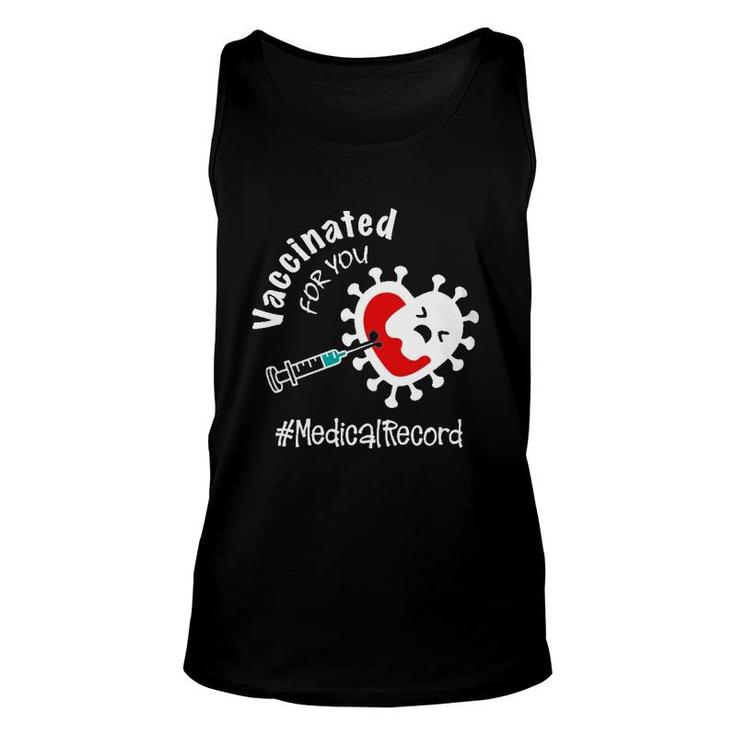 Vaccinated For You Medical Record Unisex Tank Top