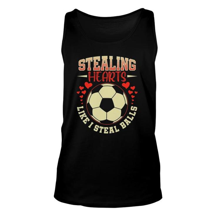 Valentine's Day Soccer Player Men Stealing Hearts Unisex Tank Top