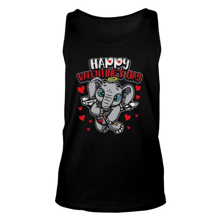 Valentine's Elephant Sweet Cupid Animals Unisex Tank Top