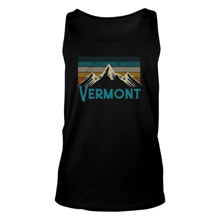Vermont Vintage Mountains Retro Hiking Souvenir Gift  Unisex Tank Top