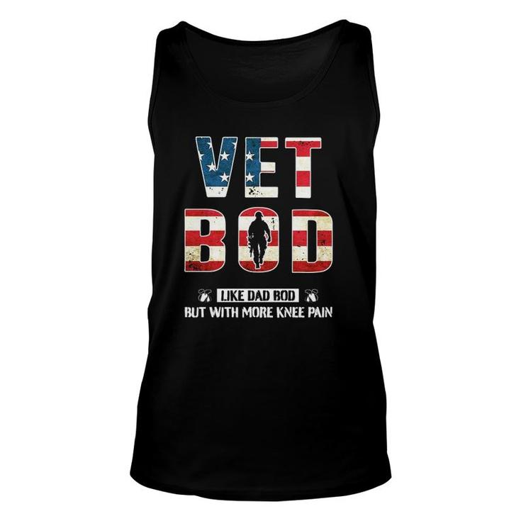 Vet Bod Like Dad Bod With More Knee Pain American Flag Unisex Tank Top