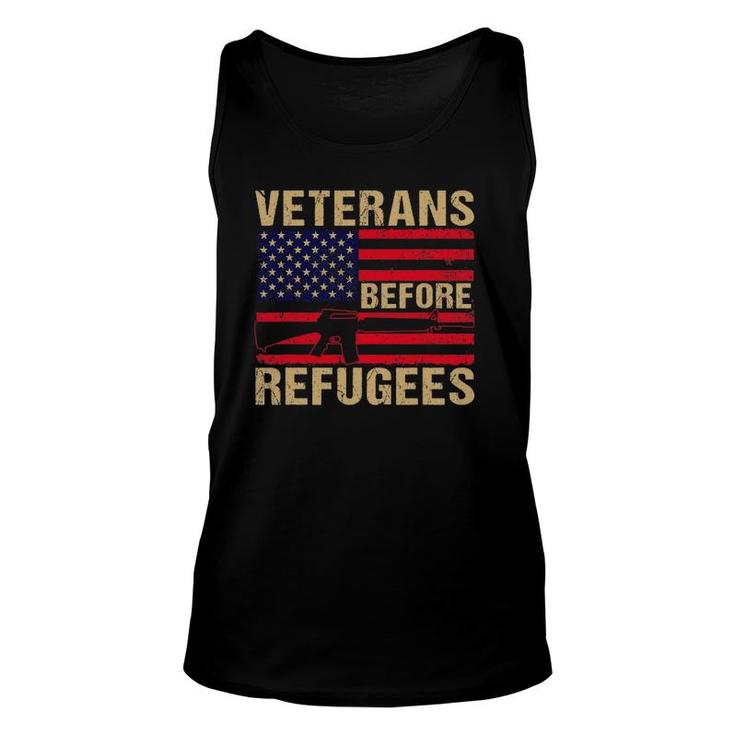 Veterans Before Refugees Military Happy Veterans Day Unisex Tank Top