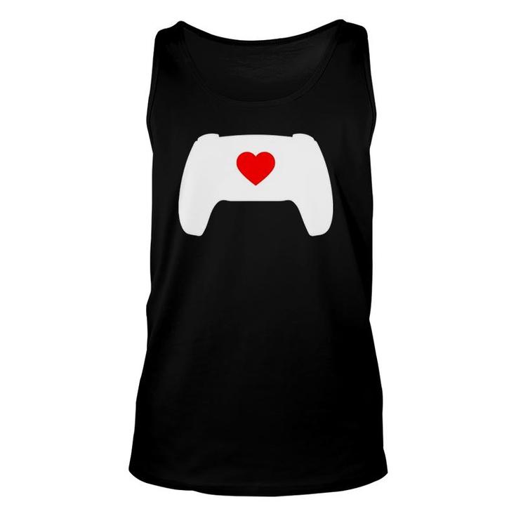 Video Game Controller Heart Gamer Valentine's Day Unisex Tank Top