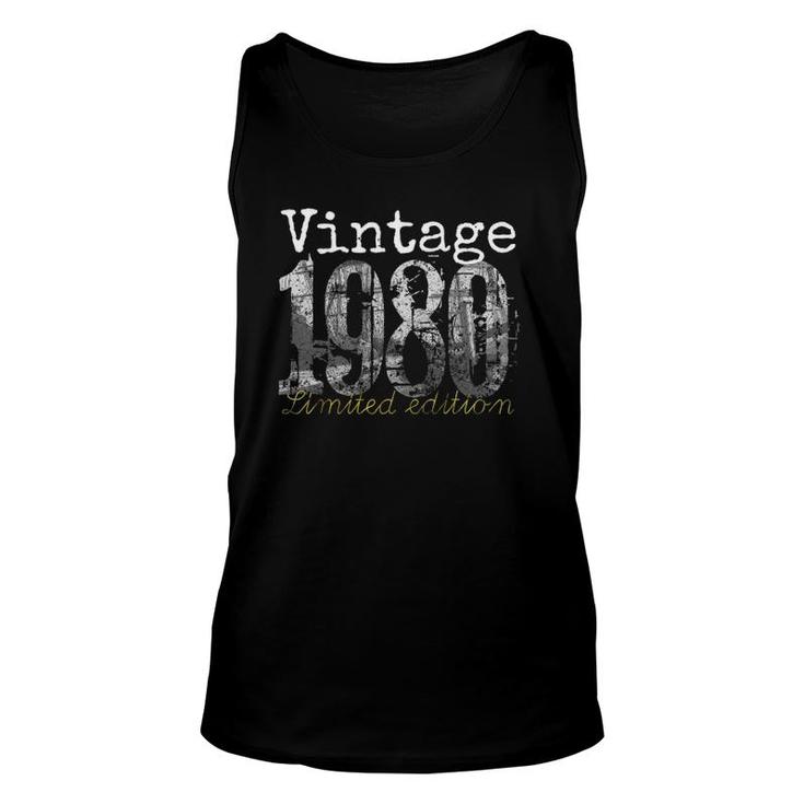 Vintage 1980 Tee - 42 Years Old  1980 42Nd Birthday Gift Unisex Tank Top
