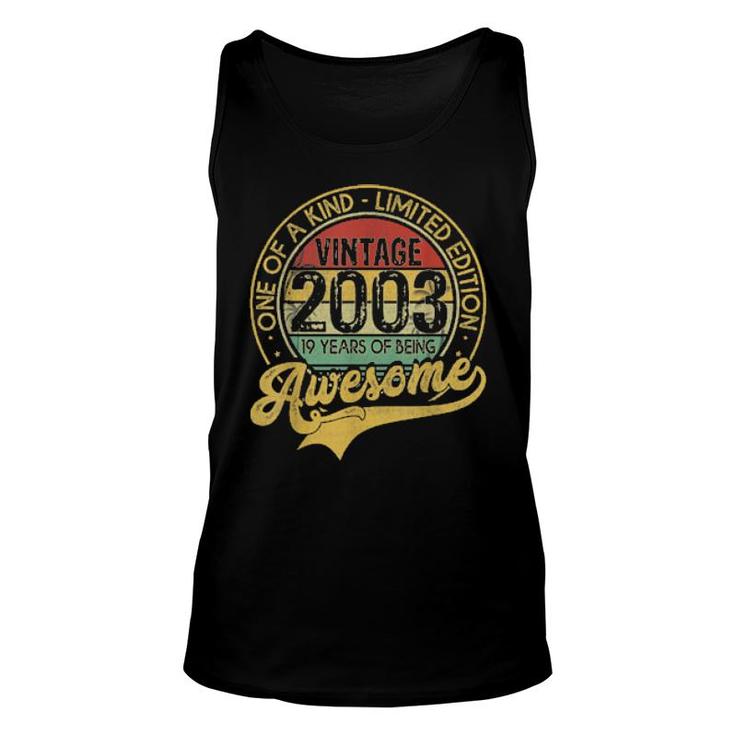 Vintage 2003 19 Years Born In 2003 19Th Birthday Decorations Tank Top