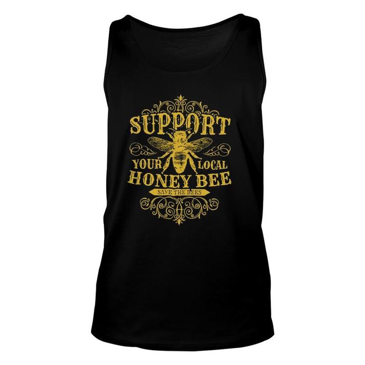 Vintage Beekeeper Support Your Local Honeybee Save The Bees Pullover Tank Top