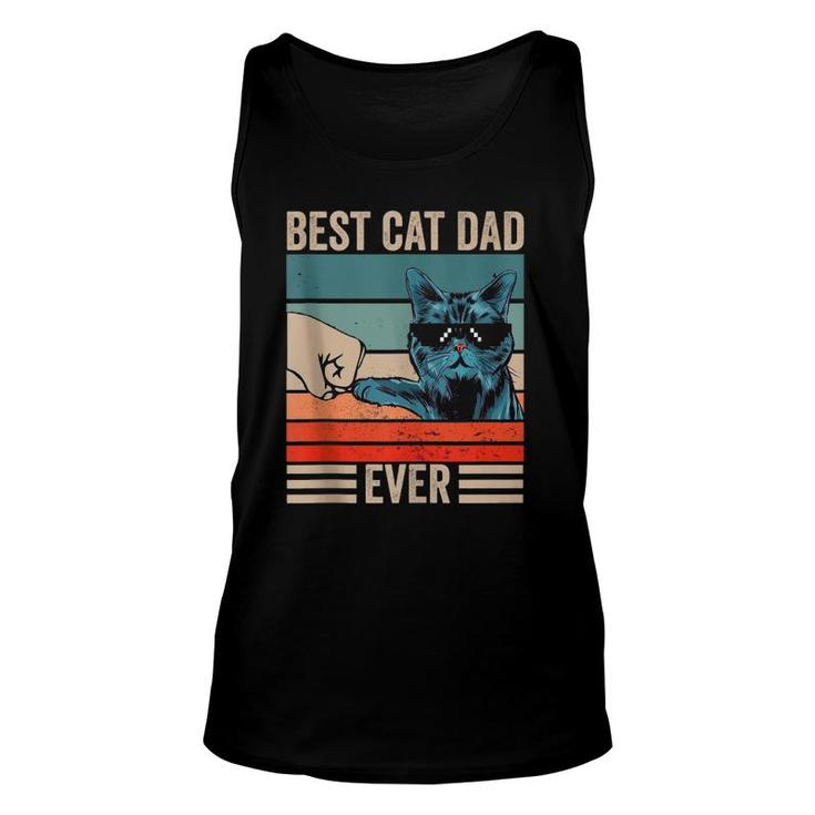 Vintage Best Cat Dad Ever Bump Fist Father's Day Tank Top Tank Top