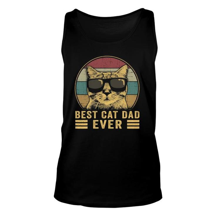 Vintage Best Cat Dad Ever Bump Fit Unisex Tank Top