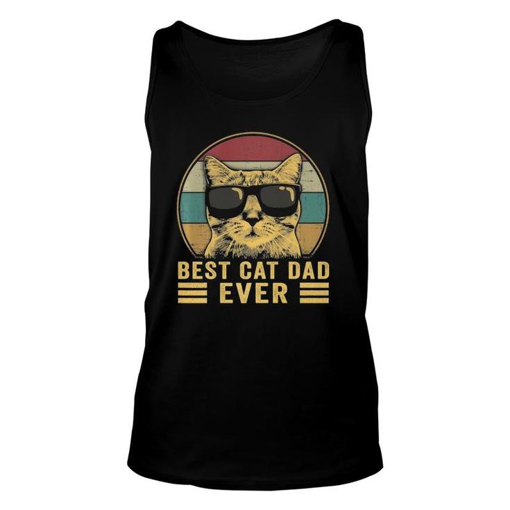 Vintage Best Cat Dad Ever Bump Fit  Unisex Tank Top