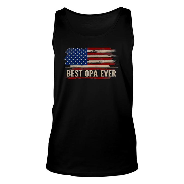 Vintage Best Opa Ever American Flag Father's Day Gift Unisex Tank Top