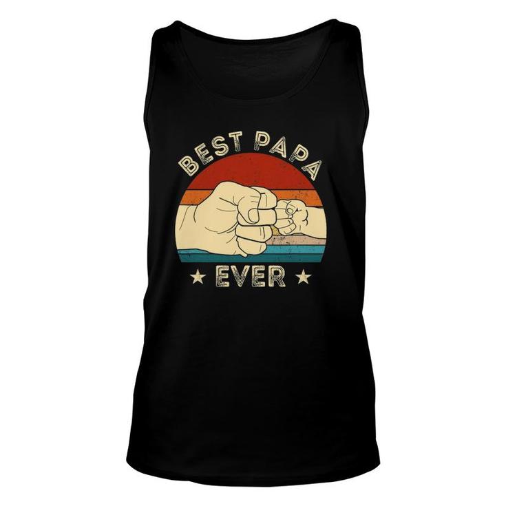 Vintage Best Papa Ever Fist Bump Funny Grandpa Father's Day Unisex Tank Top