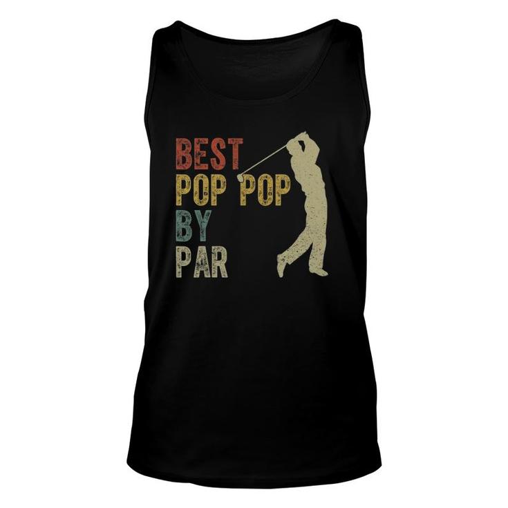 Vintage Best Pop Pop By Par Golfing Father's Day Grandpa Dad Tank Top
