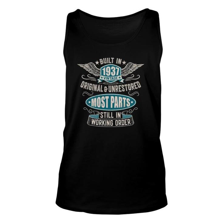 Vintage Birthday Born In 1937 Built In The 30S Unisex Tank Top