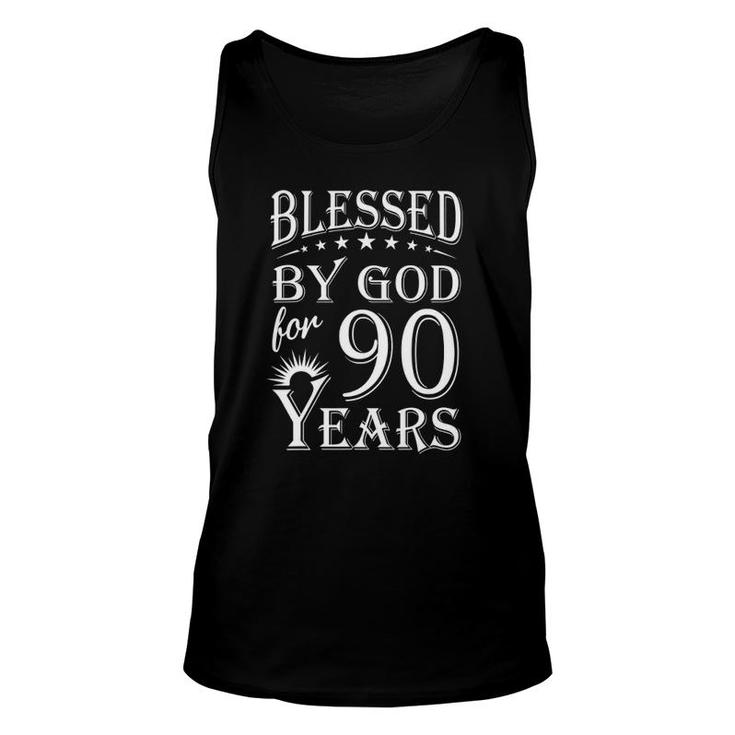 Vintage Blessed By God For 90 Years Happy 90Th Birthday Unisex Tank Top