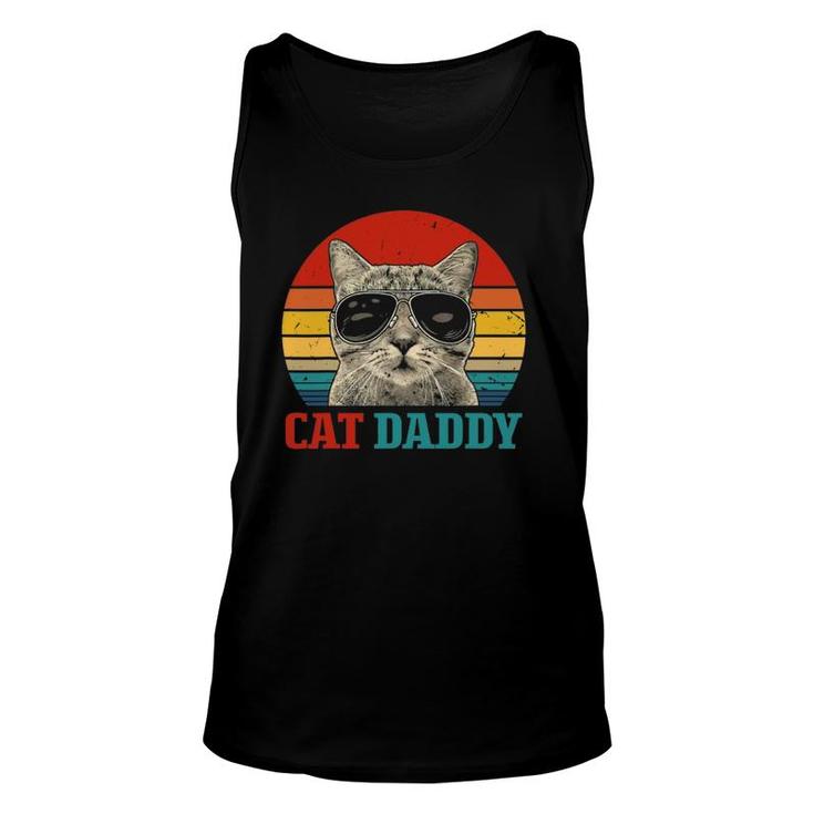 Vintage Cat Daddy Cat Father Husband Cat Lover Animal Lover Unisex Tank Top