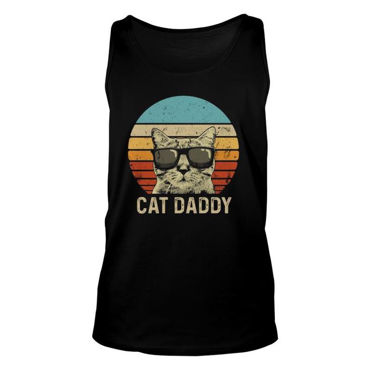 Vintage Cat Daddy  Funny Cat Lover Gift Cat Dad Fathers Unisex Tank Top