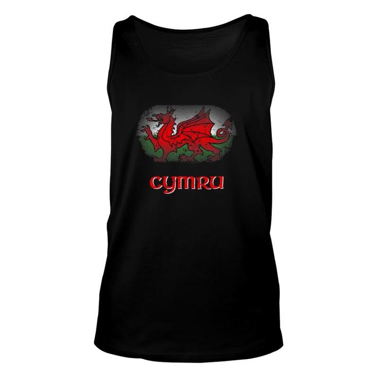 Vintage Cymru Wales Welsh Flag Proud To Be Welsh Prideful Unisex Tank Top
