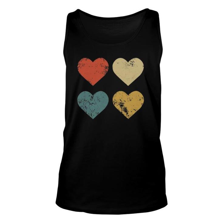 Vintage Hearts Cool Retro Valentines Day Gift For Women Men Unisex Tank Top