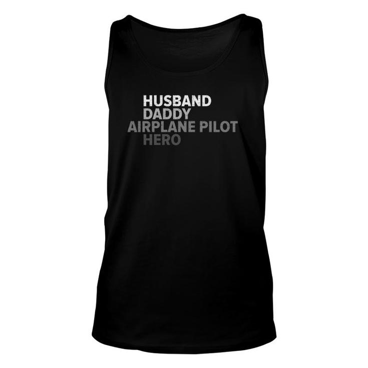 Vintage Husband Daddy Airplane Pilot Hero Father's Day Tank Top