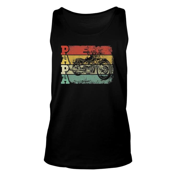 Mens Vintage Motorcycle Papa Biker Motorcycle Rider Father's Day Tank Top