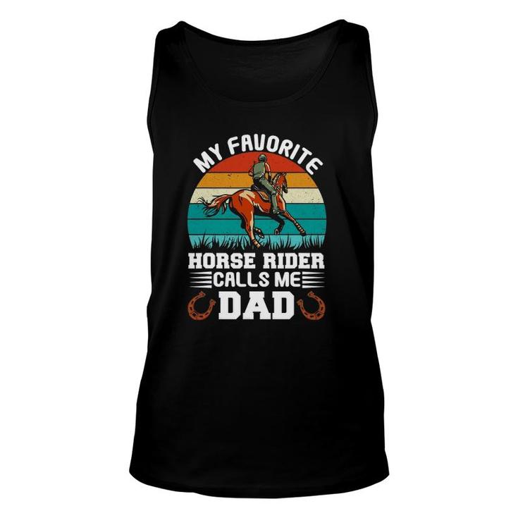 Vintage My Favorite Horse Rider Calls Me Dad Father's Day Unisex Tank Top