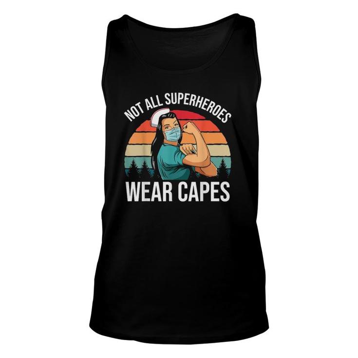 Vintage Not All Superheroes Wear Capes Funny Nurse Gift Unisex Tank Top