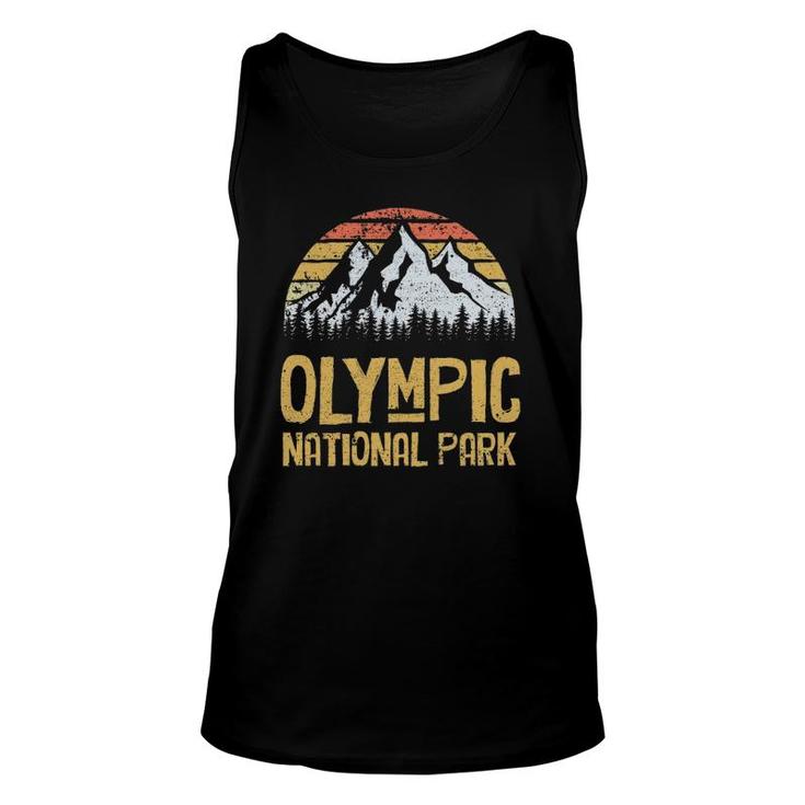 Vintage Olympic National Park Mountain Washington Unisex Tank Top