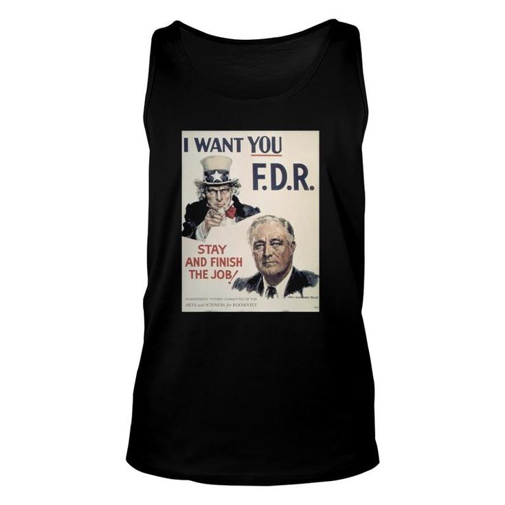 Vintage Poster - I Want You Fdr Retro Unisex Tank Top