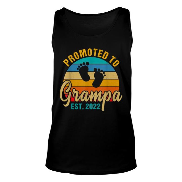 Vintage Promoted To Grampa 2022 Fathers Day New Grandpa  Unisex Tank Top